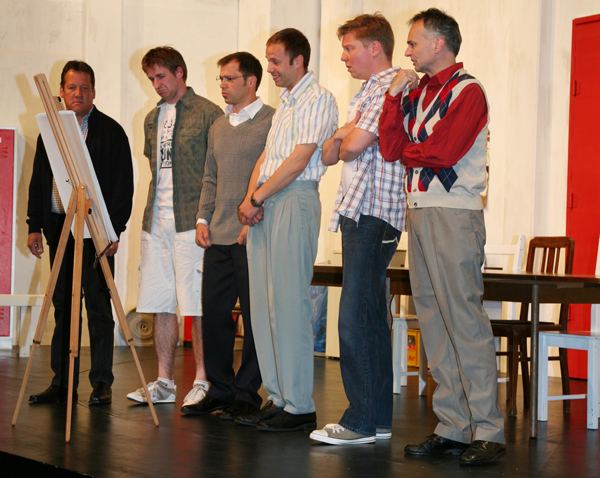 von links: Detlev Petersen, Sven B&ouml;hm, Marc Plate, Hanjo Hundt, Marc Gelhart und Hermes Schmid in 'Kalender Boys'